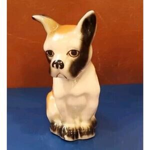 3.5 Inch Vintage Taiwan Bone China Bulldog French Bulldog Figurine Collectible